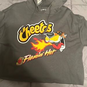 hot cheeto drawstring cropped hoodie